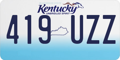 KY license plate 419UZZ