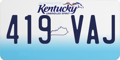 KY license plate 419VAJ