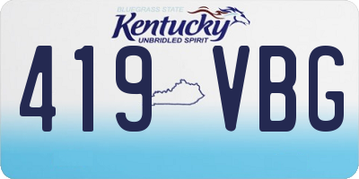 KY license plate 419VBG