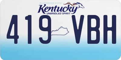 KY license plate 419VBH
