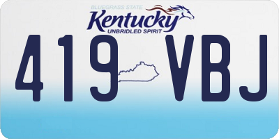 KY license plate 419VBJ