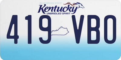 KY license plate 419VBO