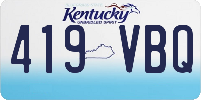 KY license plate 419VBQ