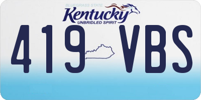KY license plate 419VBS