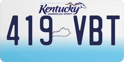 KY license plate 419VBT