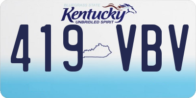 KY license plate 419VBV