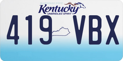 KY license plate 419VBX