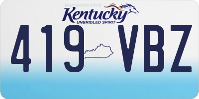 KY license plate 419VBZ