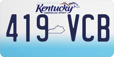 KY license plate 419VCB