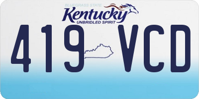 KY license plate 419VCD