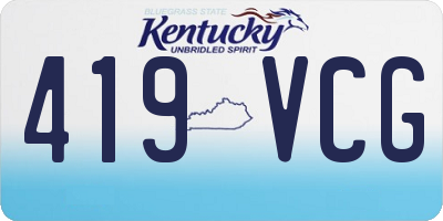 KY license plate 419VCG