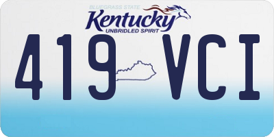 KY license plate 419VCI