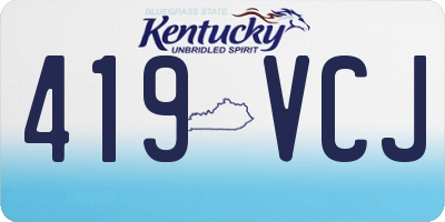 KY license plate 419VCJ