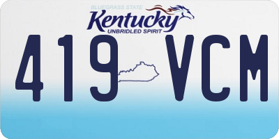 KY license plate 419VCM
