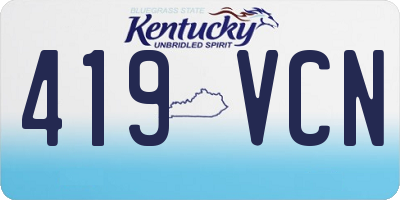 KY license plate 419VCN