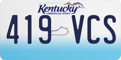 KY license plate 419VCS