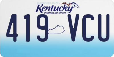 KY license plate 419VCU