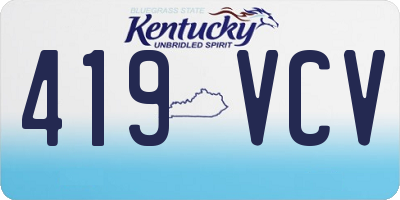 KY license plate 419VCV