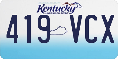 KY license plate 419VCX