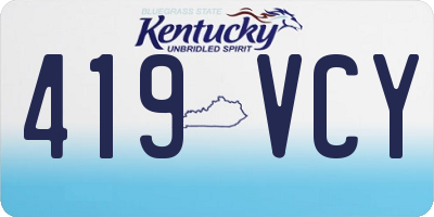 KY license plate 419VCY