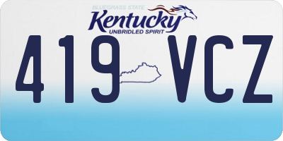KY license plate 419VCZ