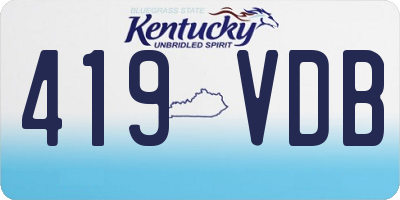 KY license plate 419VDB