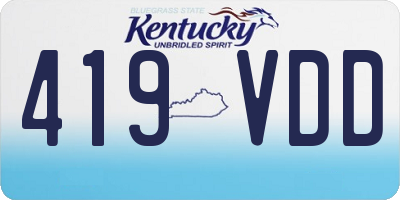 KY license plate 419VDD