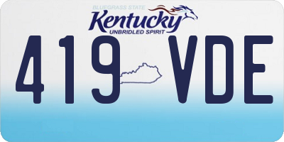 KY license plate 419VDE