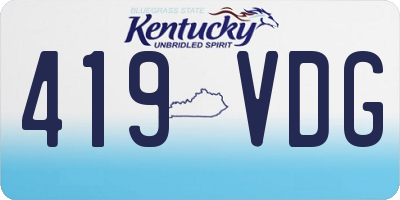 KY license plate 419VDG