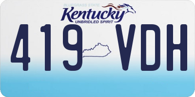 KY license plate 419VDH