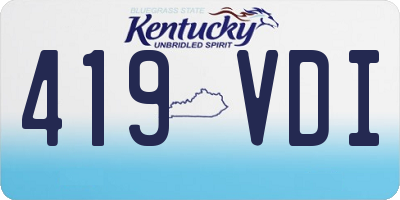 KY license plate 419VDI