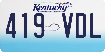 KY license plate 419VDL