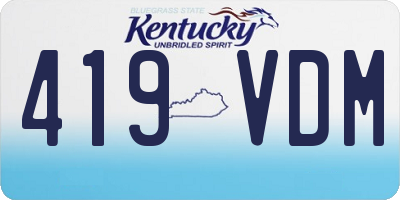 KY license plate 419VDM