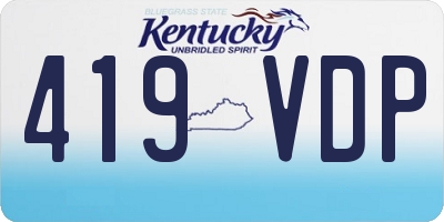 KY license plate 419VDP