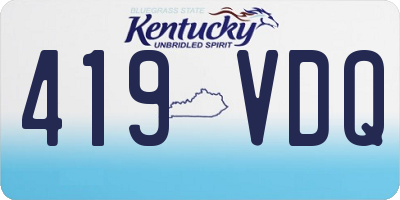 KY license plate 419VDQ