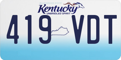 KY license plate 419VDT