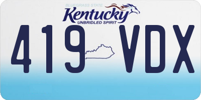 KY license plate 419VDX