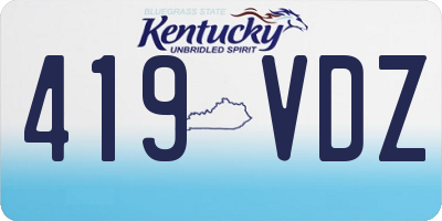 KY license plate 419VDZ
