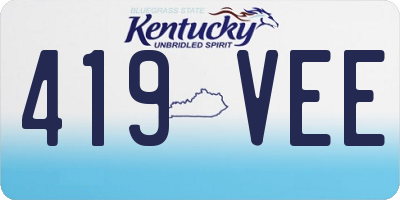 KY license plate 419VEE