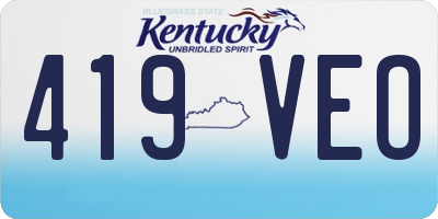 KY license plate 419VEO