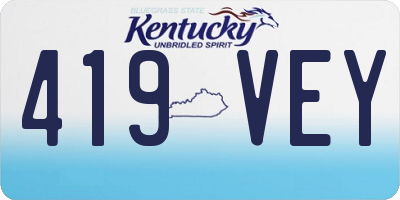 KY license plate 419VEY