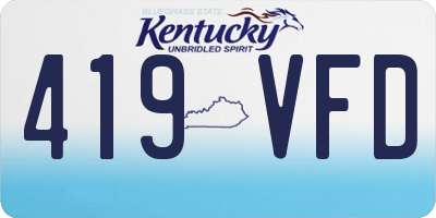 KY license plate 419VFD