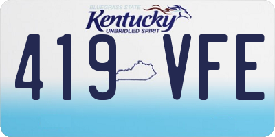 KY license plate 419VFE