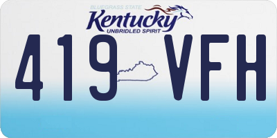 KY license plate 419VFH