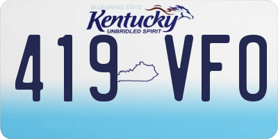 KY license plate 419VFO