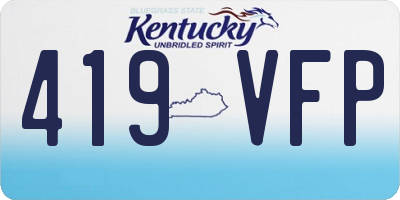 KY license plate 419VFP