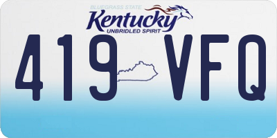 KY license plate 419VFQ