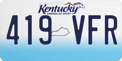 KY license plate 419VFR