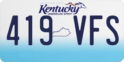 KY license plate 419VFS