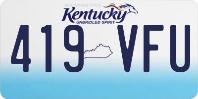 KY license plate 419VFU